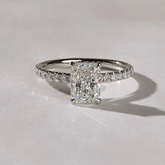 3 CT Radiant Cut Moissanite Pavé Engagement Ring