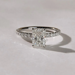 3 CT Radiant Cut Moissanite Pavé Engagement Ring