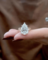 Pear Cut Solitaire Moissanite Engagement Ring – Split Shank Gold Ring
