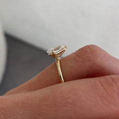 Handmade 1.50 Ct Pear Moissanite Diamond Ring | Unique Gold Promise Ring