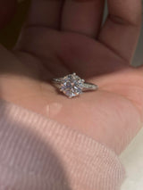 Elegant Round Cut Diamond Engagement Ring with Pavé Diamond Band