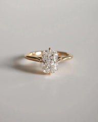 Elongated Cushion Cut Solitaire Engagement Ring, Lab Grown Diamond Ring