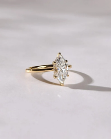 2 CT Marquise Cut Moissanite Solitaire Engagement Ring–Classic Gold Ring