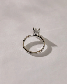 3 CT Radiant Cut Moissanite Pavé Engagement Ring
