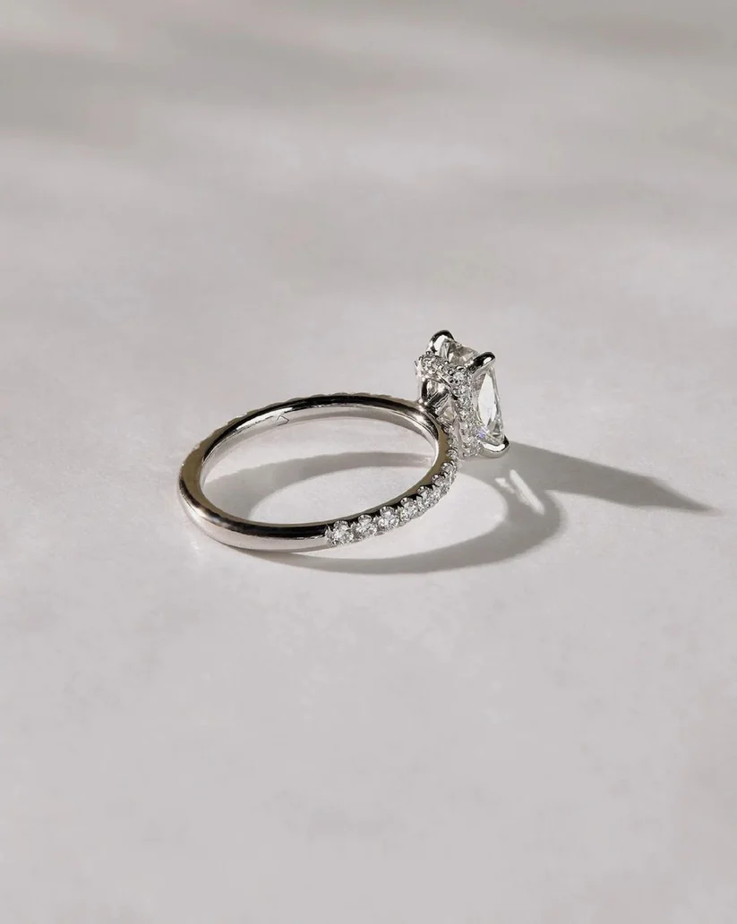 3 CT Radiant Cut Moissanite Pavé Engagement Ring