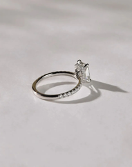 3 CT Radiant Cut Moissanite Pavé Engagement Ring
