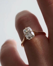 Elongated Cushion Cut Solitaire Engagement Ring, Lab Grown Diamond Ring
