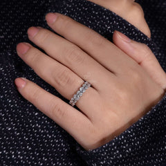 0.19 CT each Oval Cut Lab Grown Diamond Wedding Band, Full Eternity Band