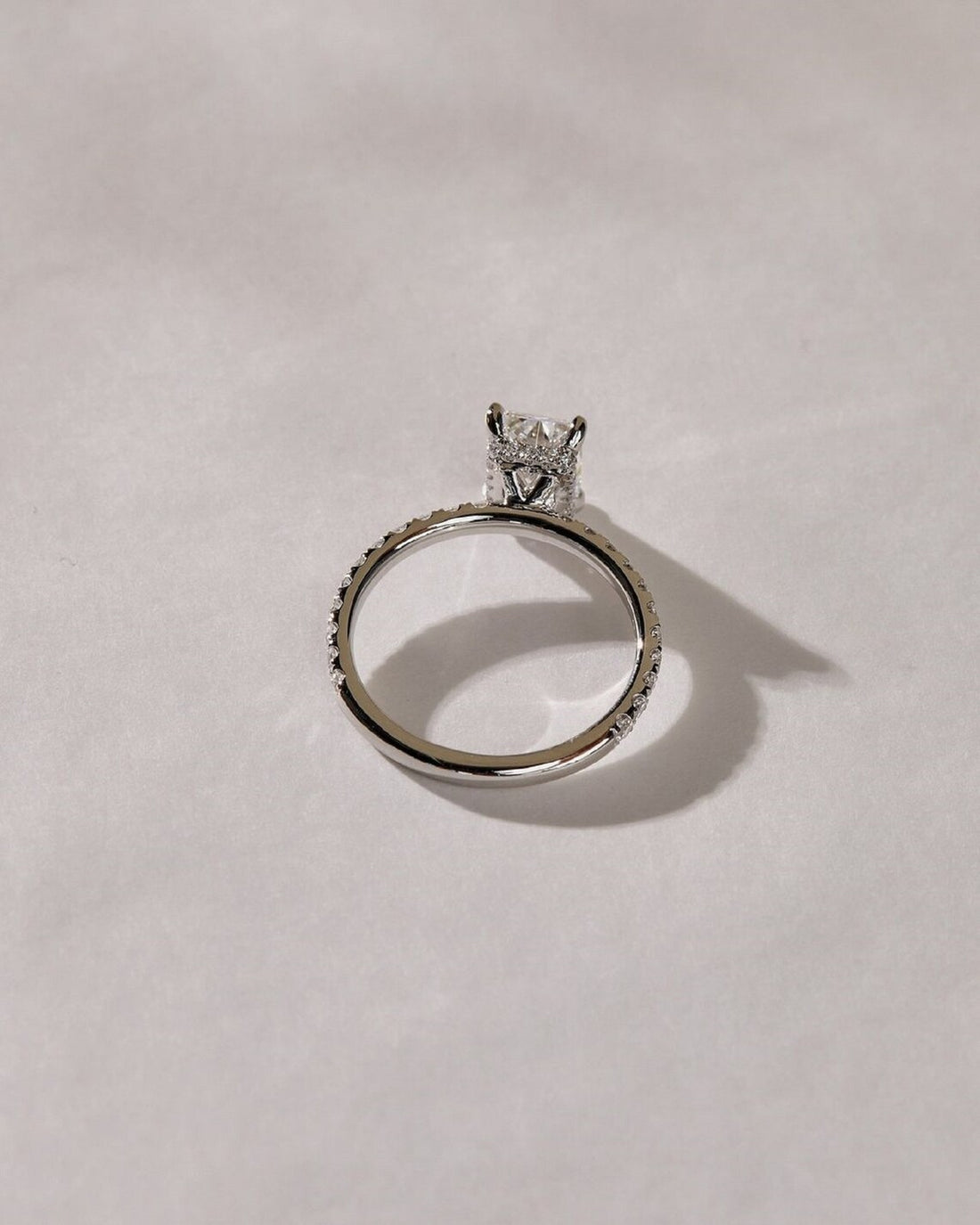 3 CT Radiant Cut Moissanite Pavé Engagement Ring