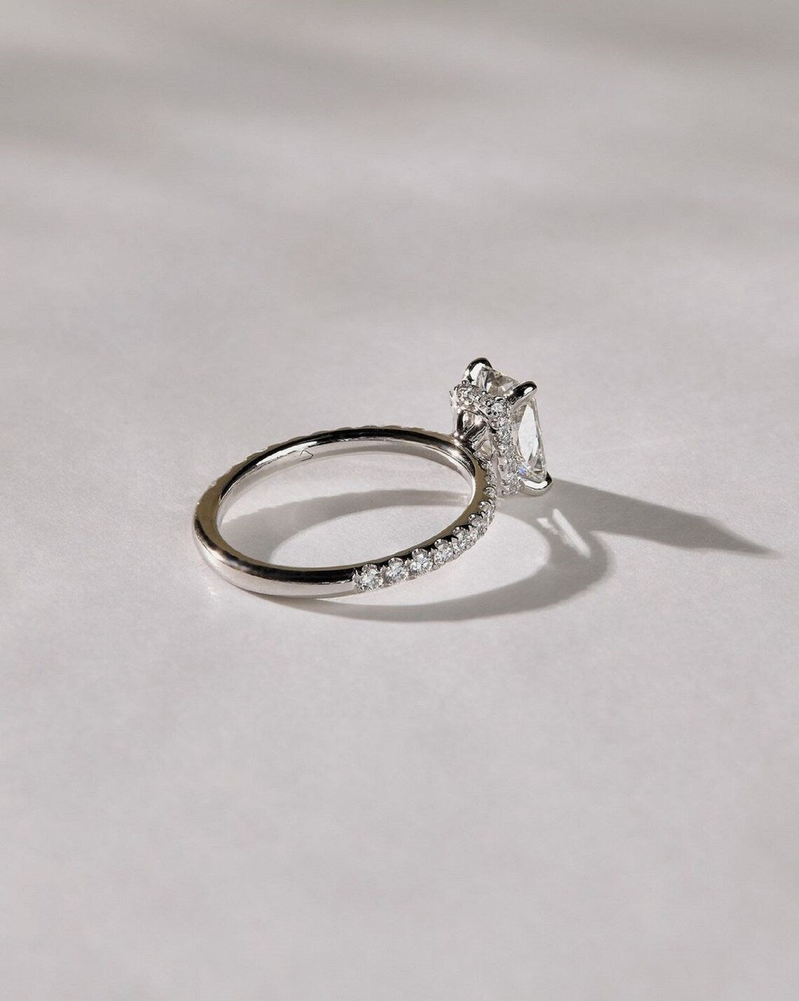 3 CT Radiant Cut Moissanite Pavé Engagement Ring