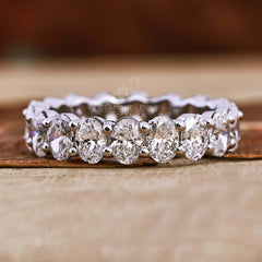 0.19 CT each Oval Cut Lab Grown Diamond Wedding Band, Full Eternity Band