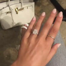 Radiant Cut Moissanite Engagement Ring with Pave Band